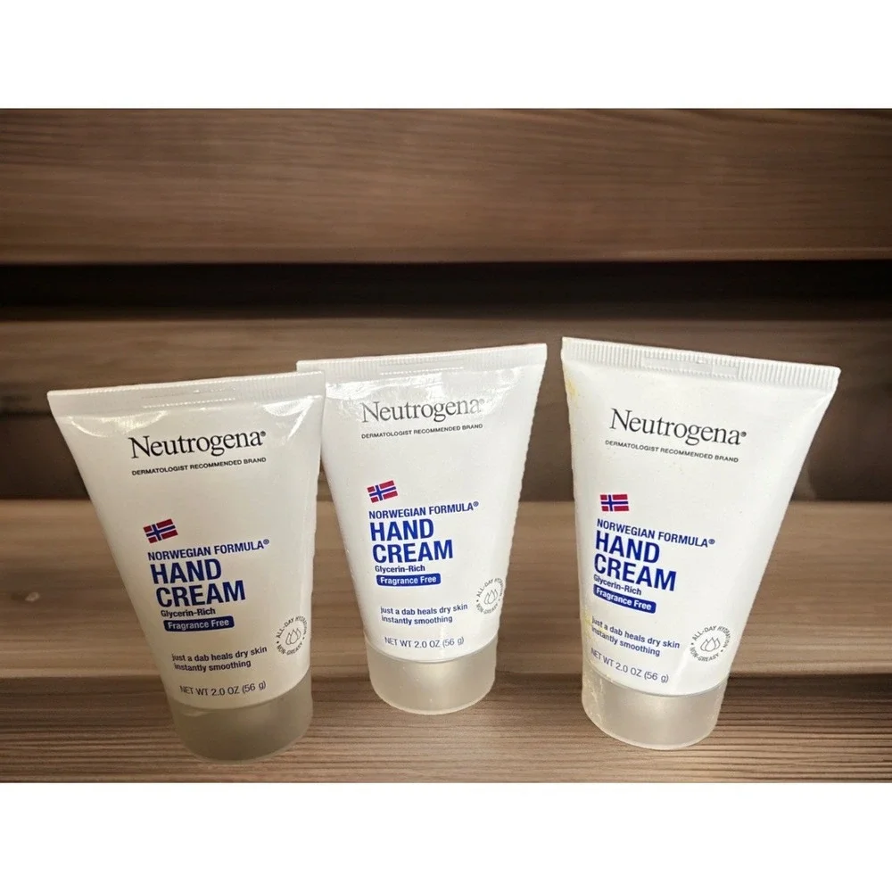 3x NEUTROGENA Norwegian Formula FRAGRANCE FREE 2oz Hand Cream LOT OF 3‎